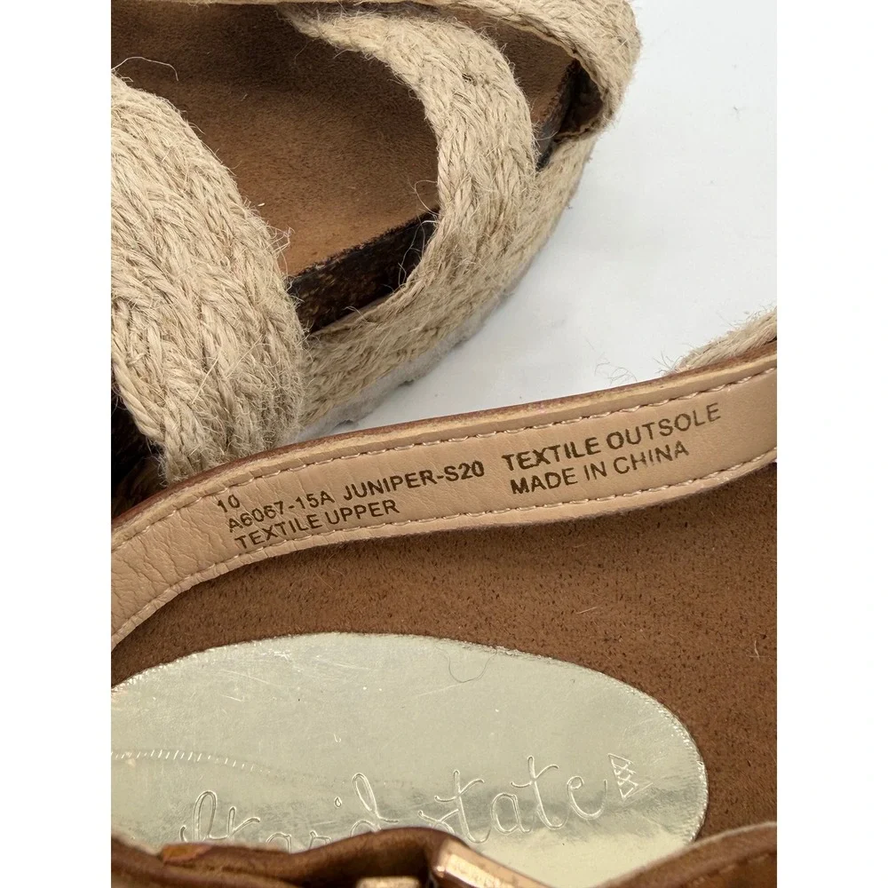 Altar'd State Tan Jute Rope Platform Espadrille Sandals Womens 10 A6067-15